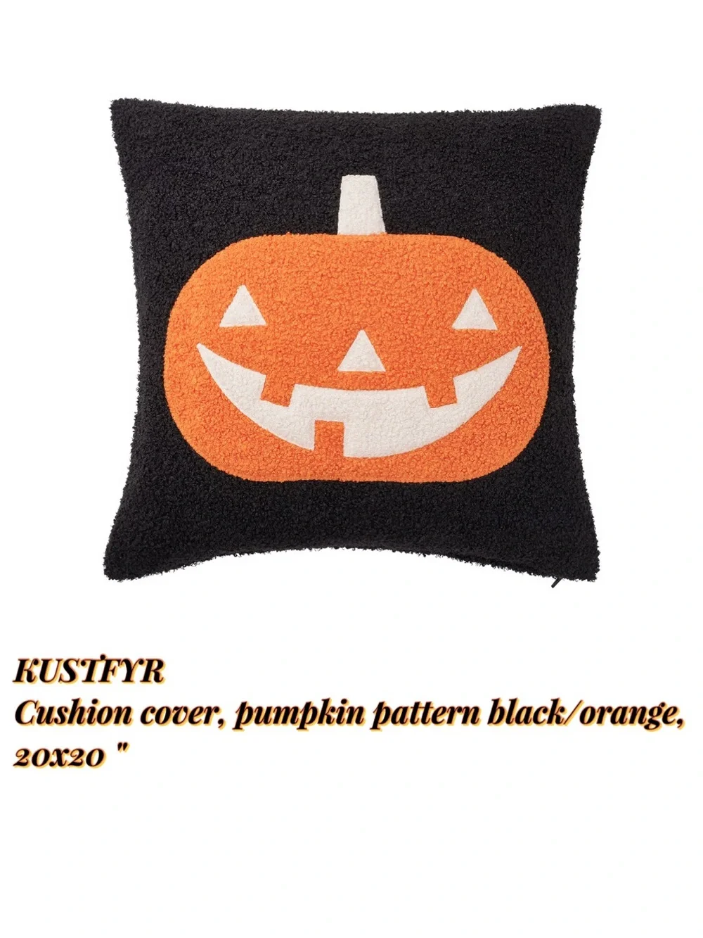 Halloween Pumpkin Hooked Throw Pillow - Black & Orange
